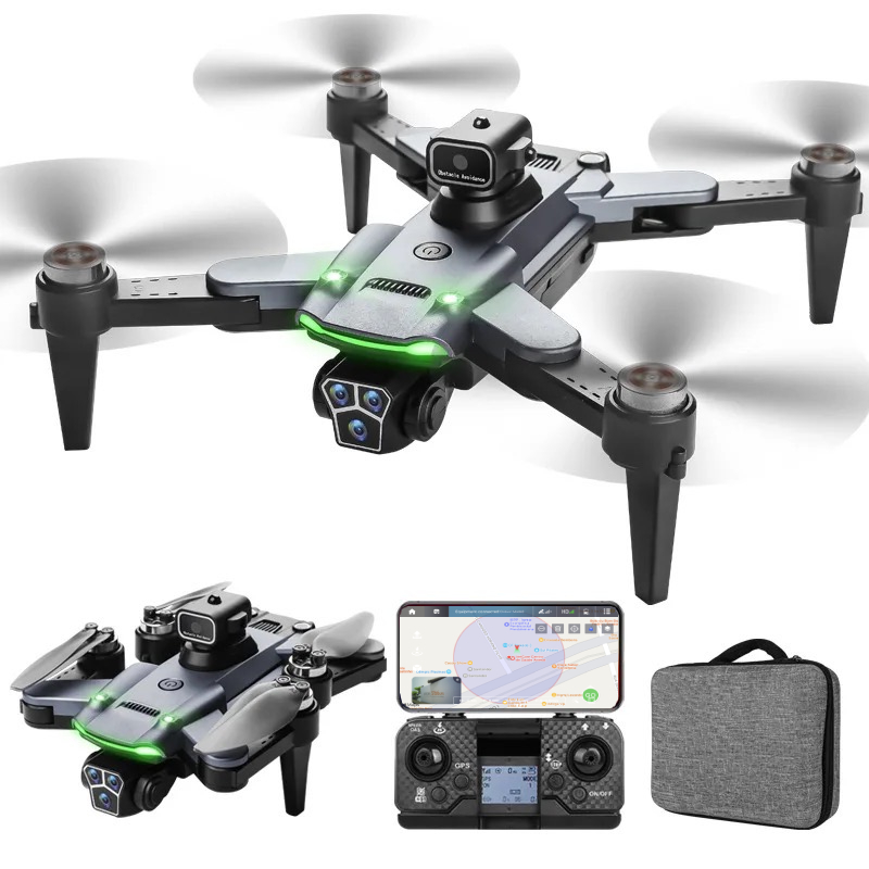 Drone S166 Gps Wi-Fi Ultra 5Ghz 1000m Dual Câmera 4K Sensor de Obstáculos Grande Bateria 3000 Mah