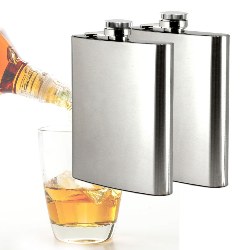 KIT Cantil de Bolso 230 ml Porta Bebida em Aço Inox Whiskeira Rum Vodka em Oferta na Shopee