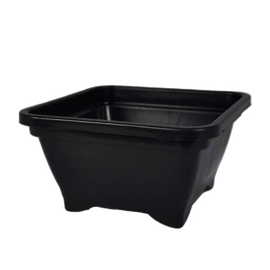10 vasos quadrados para suculentas plastico rigido de 500 ml cor preta