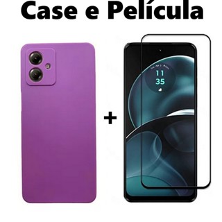 Capa Capinha Aveludada + Película Vidro 3D Compatível Para Moto G14 em Oferta na Shopee