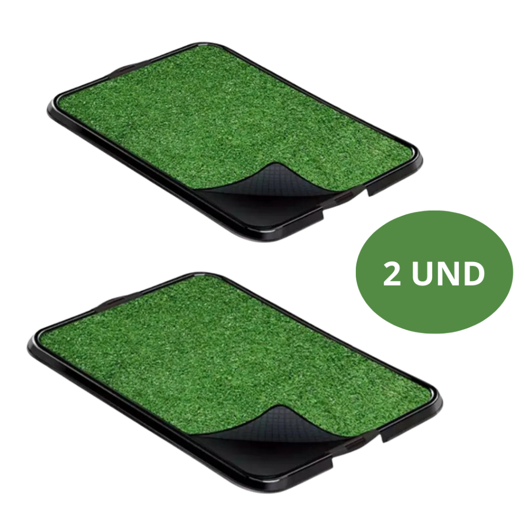 Kit 2 Sanitário Canino Pet Cachorro Com Grama Sintetica Tapete Higiênico