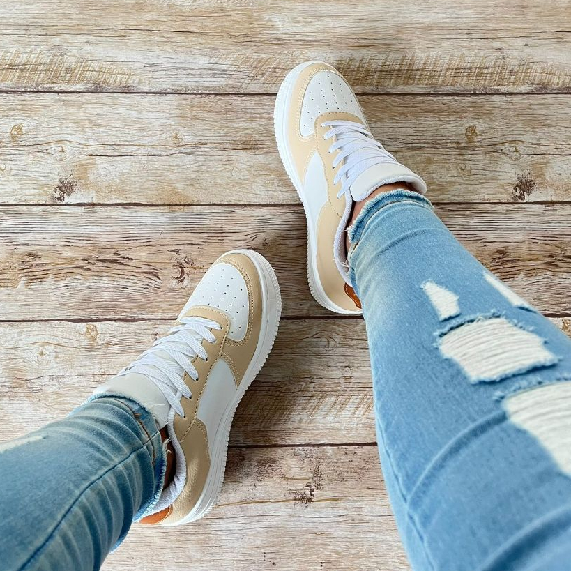 Tênis Casual Feminino Branco Tradicional Cano Baixo Sapatênis Lançamento Super Macio Leve