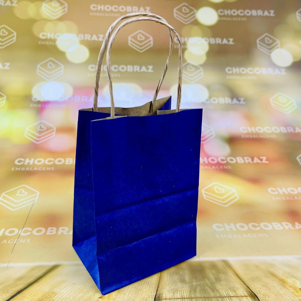 10~50 SACOLA PP KRAFT AZUL BIC 9,5 X 7,5 X 14,5 (LC)  - REF:5043