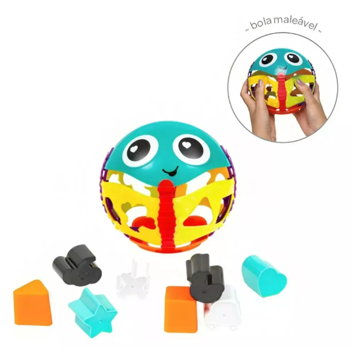 Brinquedo Bola De Atividades Encaixe Interativa Coordenação Infantil Buba