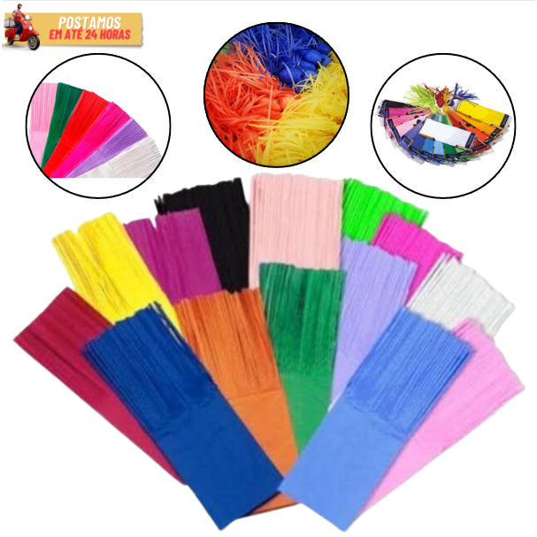 Papel de Bala 2 Franjas c/48 unidades DIVERSAS CORES Para Festa Lembrancinha em Oferta na Shopee