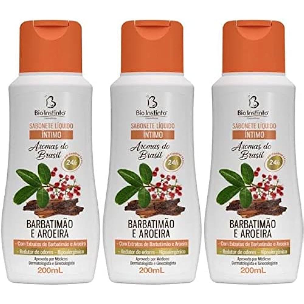 Sabonete Íntimo Aroeira, Barbatimão 200ml - 3 unidades