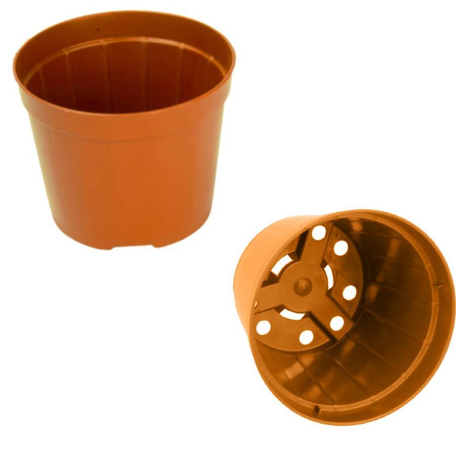 25 Vasos Plásticos Pote 11 MARROM Rígido 430 Ml Para Cactos Suculentas