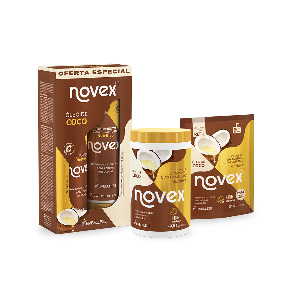 Kit de Tratamento Novex Refil Óleo de Coco em Oferta na Shopee
