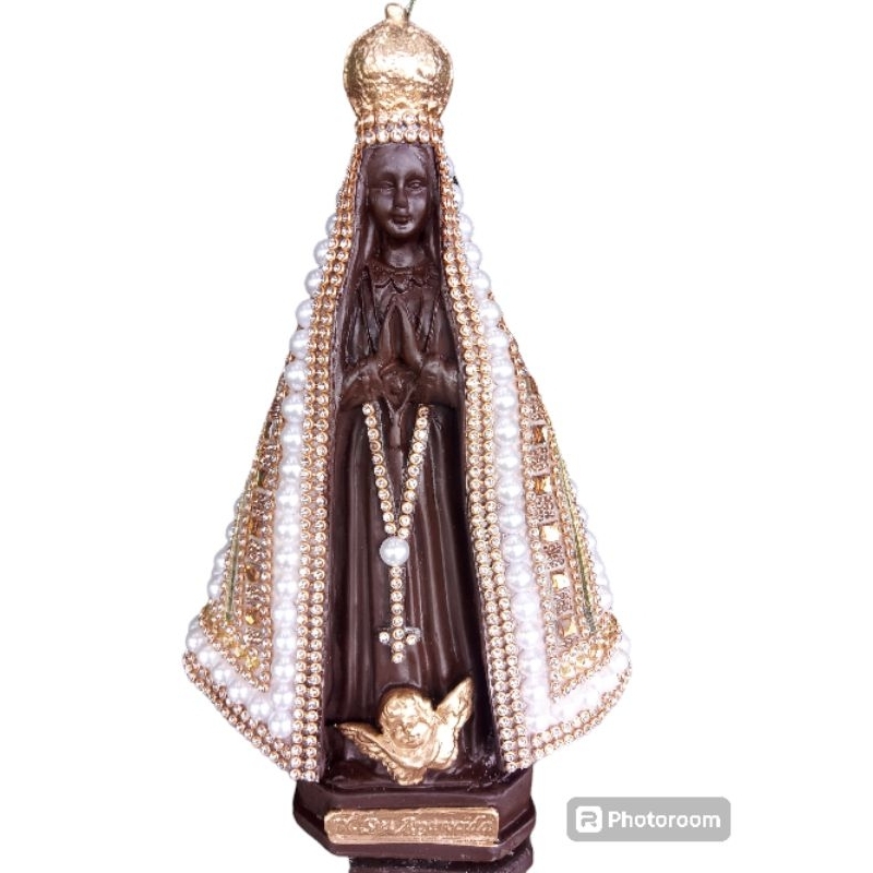 Imagem Nossa Senhora Aparecida  Marrom Perola Gesso