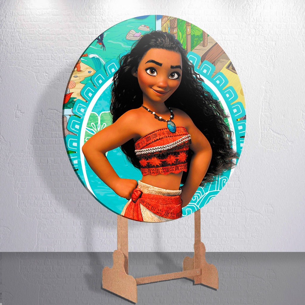 Painel Festa Decoração Infantil Menina Moana Mares Capas Cilindro ou Capas Painel Sublimado