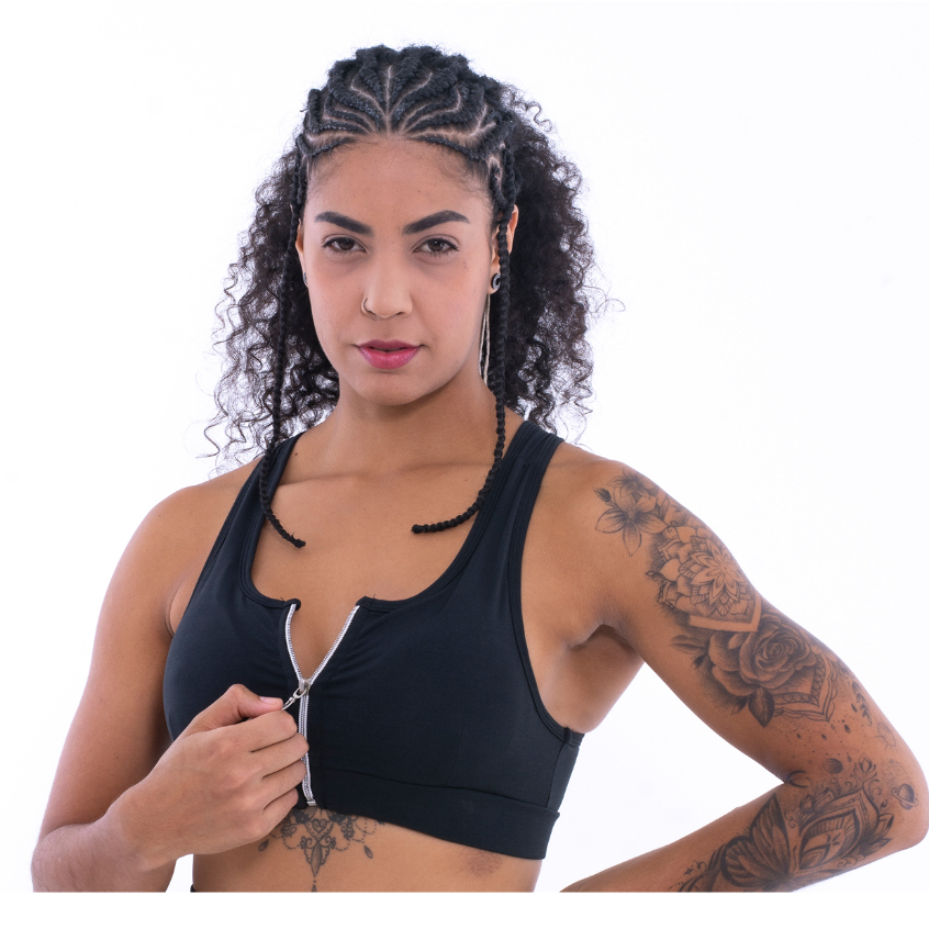 Tops  Fitness  Com Zíper E Bojo Removível  Feminino barato