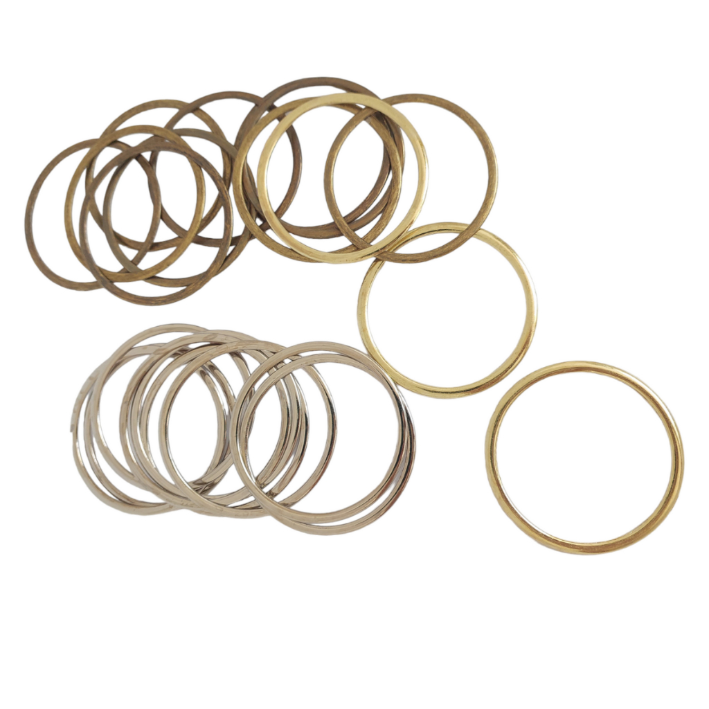 Argola Metal 30mm C/50 unidades - Dourada / Prata / Ouro Velho