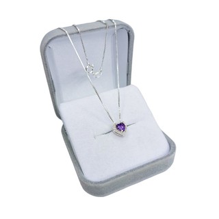 COLAR PRATA 925 - COLAR FEMININO EM PRATA 925 - COLAR PEDRA LILÁS - COLAR PEDRA ROXA