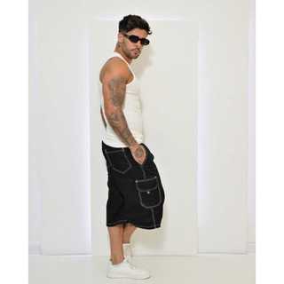 Bermuda Cargo Larga Masculina Streetwear 6 Bolsos Skate
