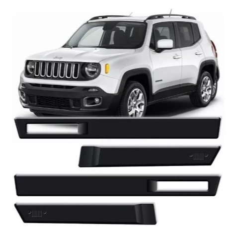 Friso Lateral Preto Jeep Renegade T270 2022, 2023, 2024, 2025