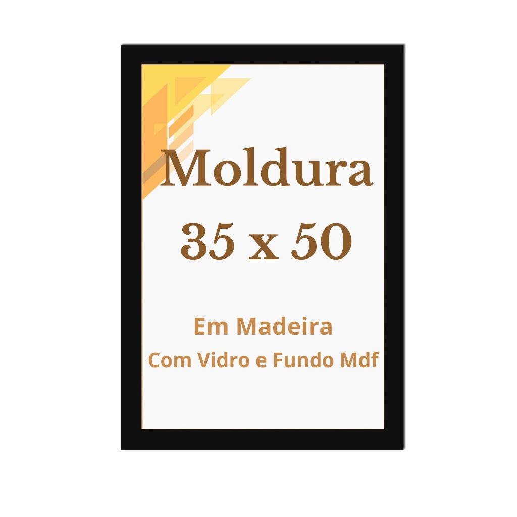 Quadro 35x50 C/Vidro Moldura 50x35 Para Foto Imagem Decorativa em Oferta na Shopee