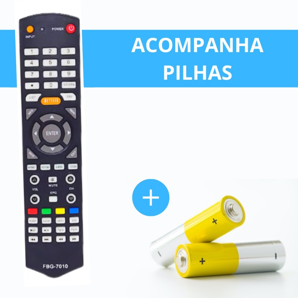 Controle Remoto TV Compatível SMART/LCD Semp Toshiba FBG 7010 c/ Netflix