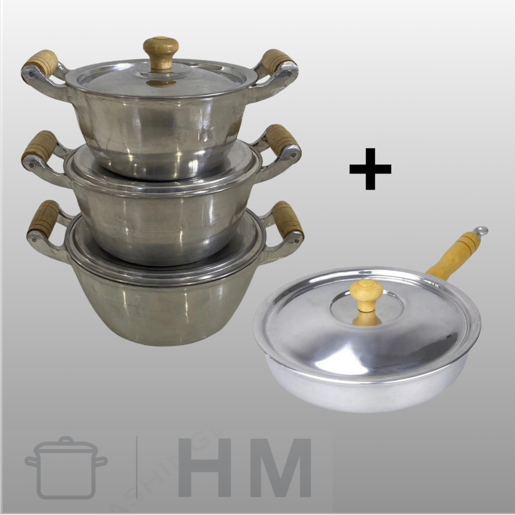 Imagem Jogo de Panela Alumínio Fundido 14/16/18 + 1 Frigideira / LINHA PREMIUM