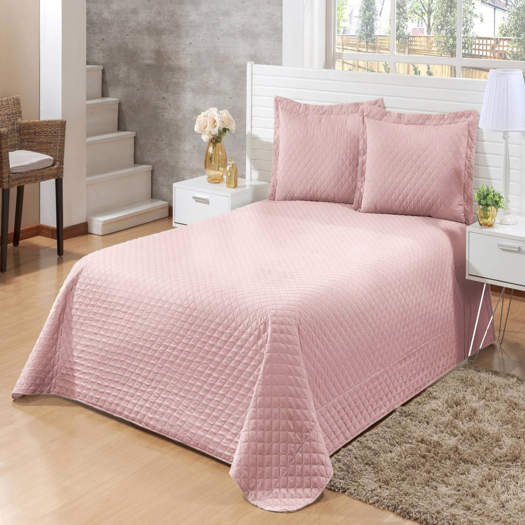 Colcha Cobre Leito Avulso Slim Solteiro, Casal, Queen e King Size Matelado 180 Fios Cores em Oferta na Shopee