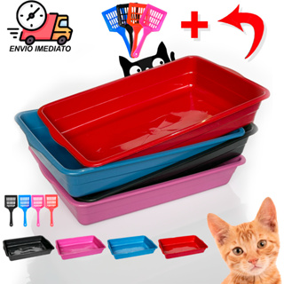 Caixa Bandeja Banheiro de Gato Grande + Pá Higienica Para Gatos em Oferta na Shopee