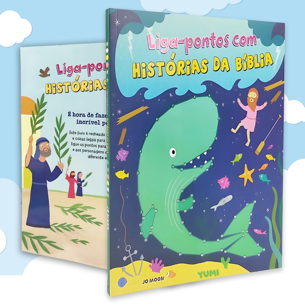 Livro Infantil Educativo Liga-pontos com Histórias da Bíblia | Ensinamentos Bíblia Criança Leia e Divirta-se 3 a 12 anos em Oferta na Shopee