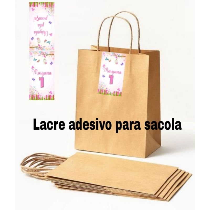 "10 Etiquetas adesivas/lacre para sacola 5x7 (7,50)"