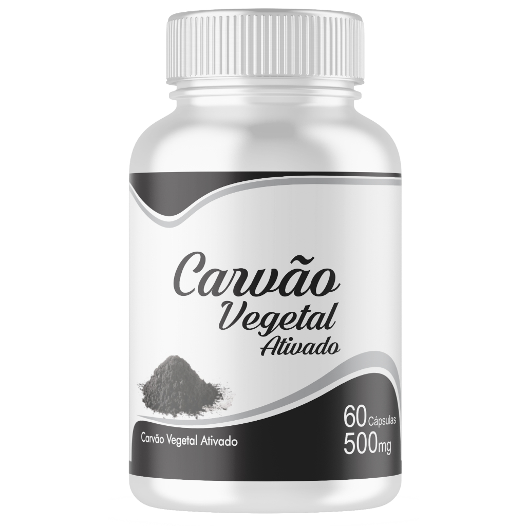 60 Caps Carvão Vegetal Ativado 500mg Original Com Nota Fiscal em Oferta na Shopee