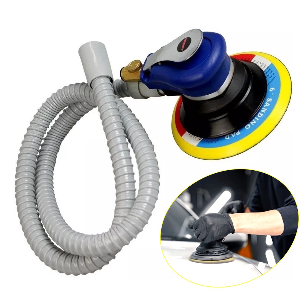 Lixadeira Roto Orbital Pneumatica com Aspirador Prato de 6" em Oferta na Shopee