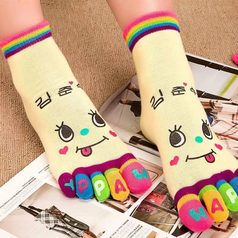 Meia 5 Dedinhos Colorida Divertida para Chinelo Inverno 34-39 Feminina Menina Unissex  Adu...