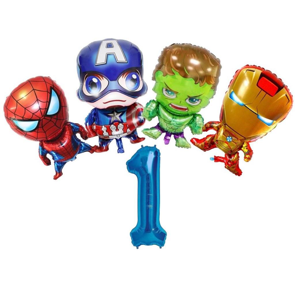 Kit C/5 Balão Metalizado Vingadores Capitão América/Homem De Ferro/Hulk/Aranha em Oferta na Shopee