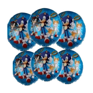 Kit 10/5 Balão Metalizado Sonic Redondo 45Cm em Oferta na Shopee