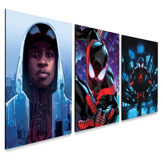 kit 3 Quadros Decorativos Miles Morales em Oferta na Shopee