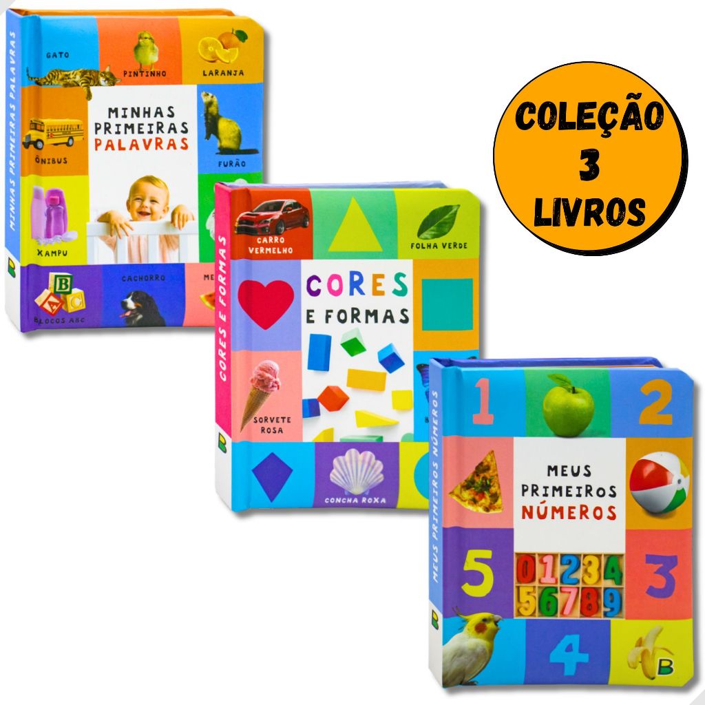 Livros Infantis Educativos Meu Primeiro Livro Palavras Números Cores Formas Menina Menino em Oferta na Shopee