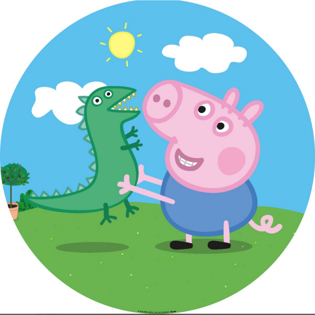 Painel Redondo George Pig Peppa em Tecido Com Elástico Festas Decoração 150 x 150 Envio Imediato