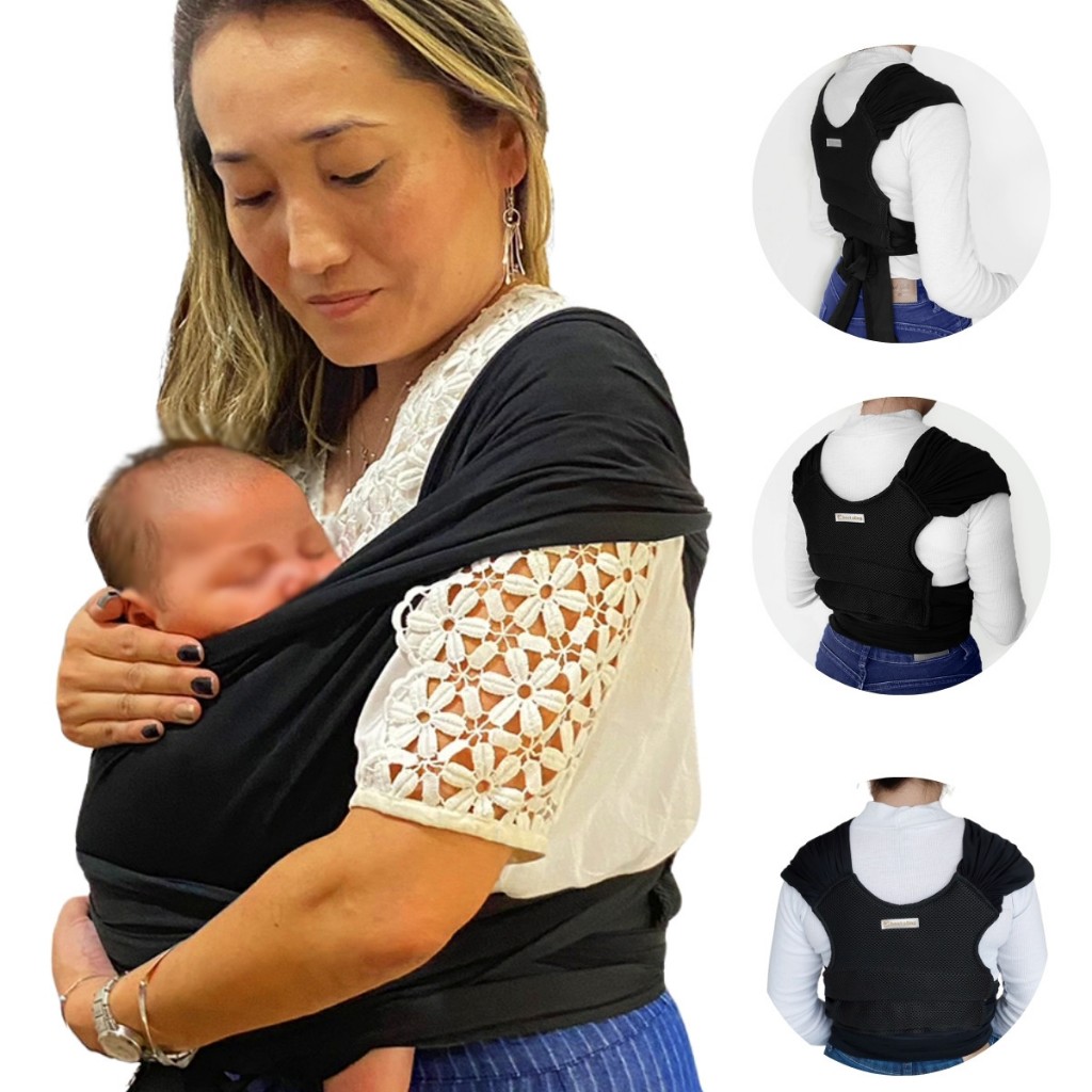 Sling Wrap para Bebe Recém Nascido ate 20kg Carregador Canguru Maternidade Respiravel Pass...
