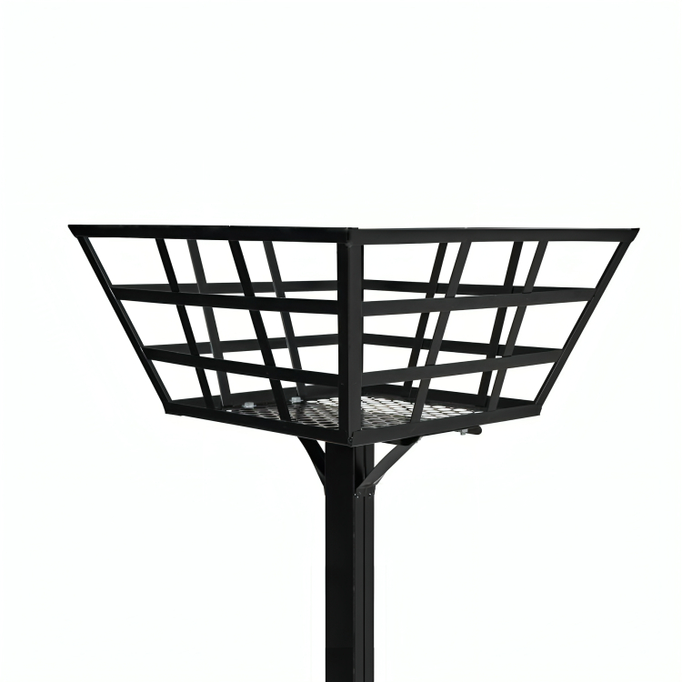 Lixeira Externa De Calçada Rua Em Aço Carbono Pintura Eletrostatica Grande Estilo Grade Vazada