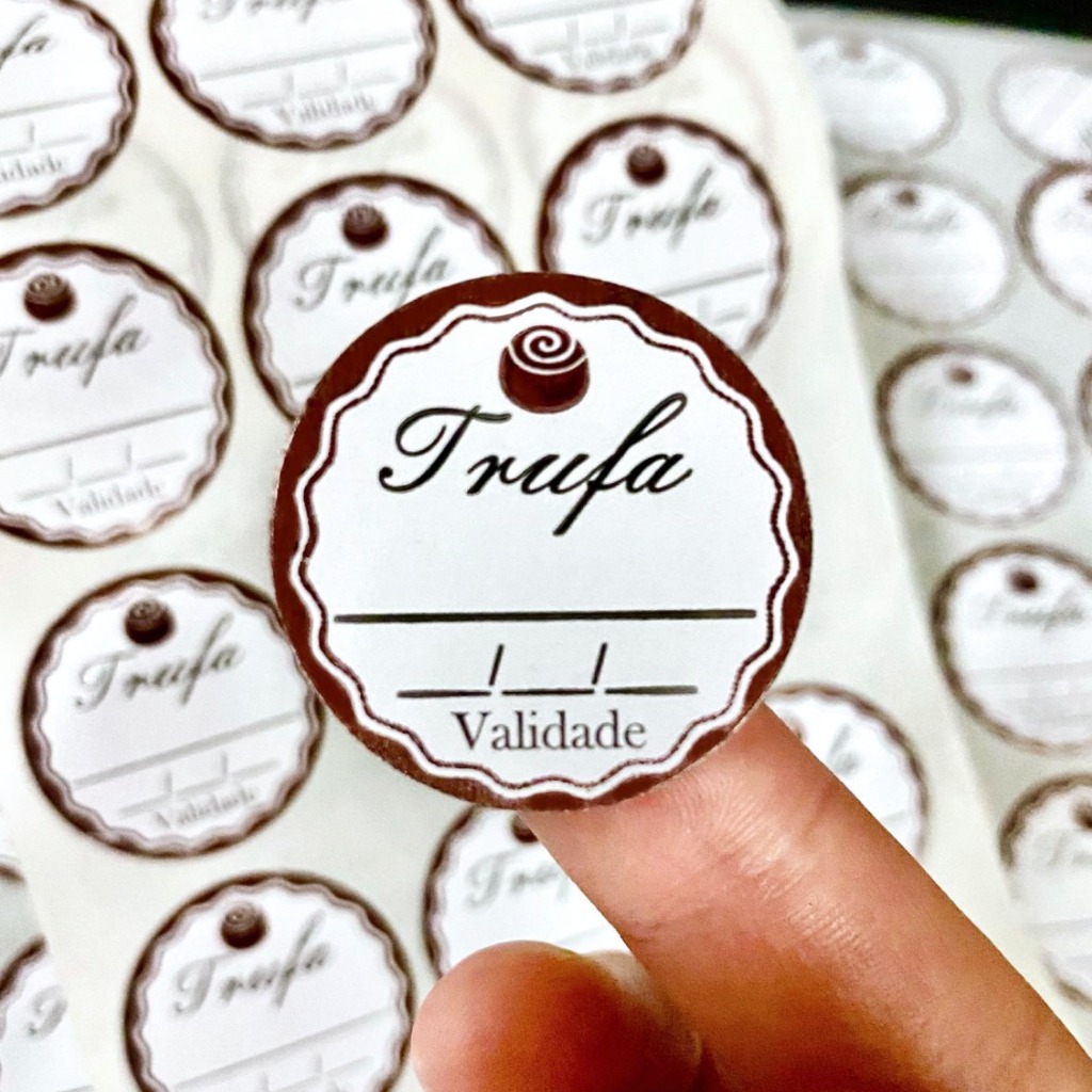 550 Etiquetas Adesivas para Trufas com data de validade Redondo 3 cm Adesivo para trufa, bombom em Oferta na Shopee