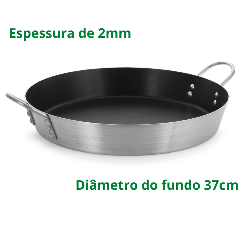 Paella Wok Tacho Antiaderente 40cm 6,5 Litros Com Tampa