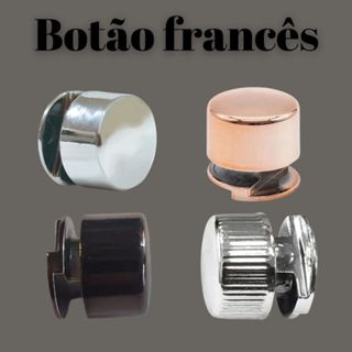 kit 6 peças BOTÃO FRANCES Suporte para Espelho Metal Cromado variado em Oferta na Shopee