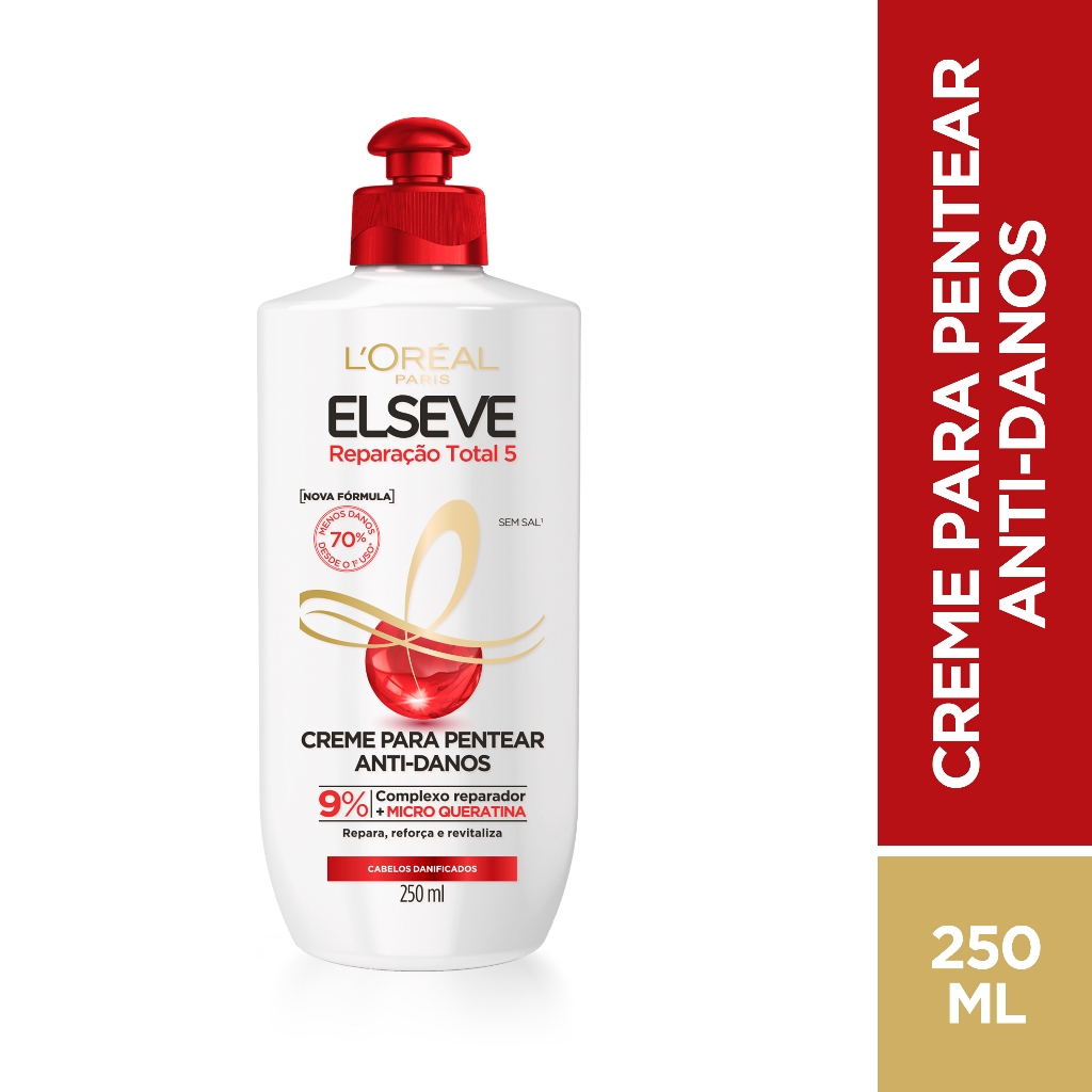 Creme para Pentear L'Oréal Paris Elseve Reparação Total 5, 250ml em Oferta na Shopee