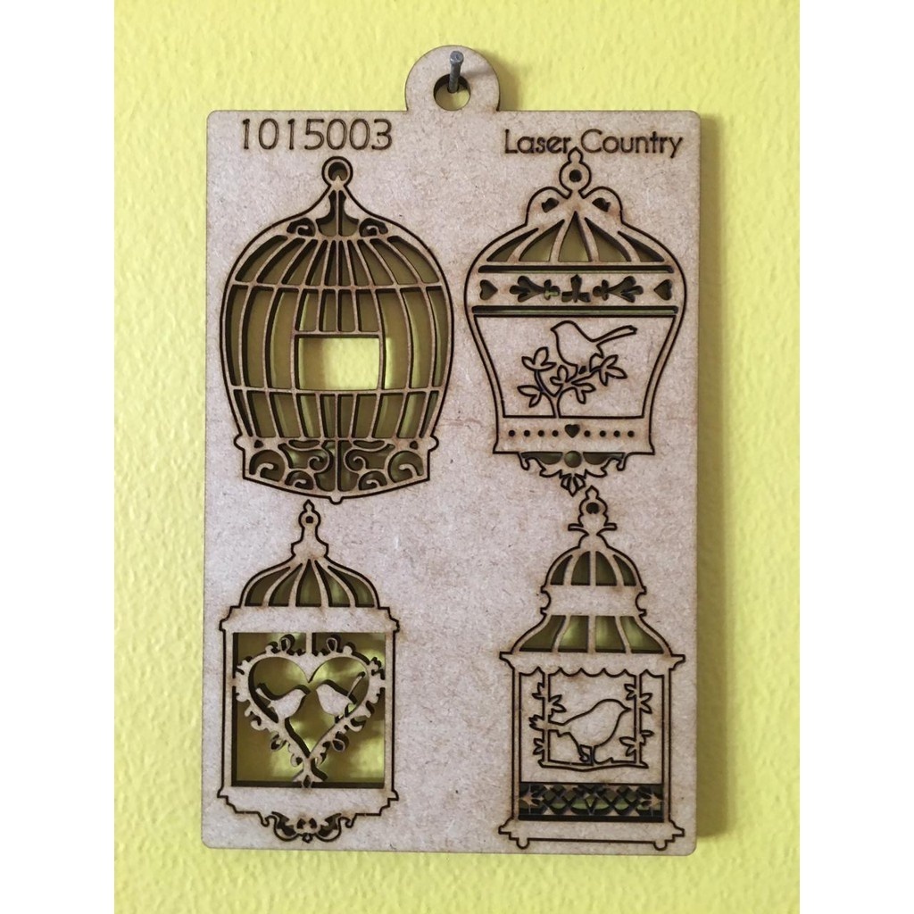 APLIQUE MDF - GAIOLINHAS -  2 UNIDADES - PLACA COM 15 X 10 CM - 1015003 - APLIQUE DESTACÁVEL