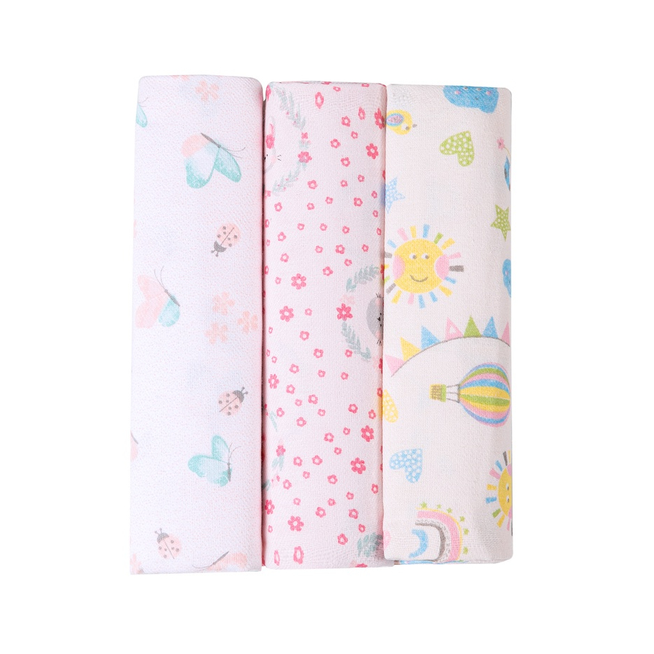 Cueiro Flanelado Bebê Menina Menino 80X50cm C/3 Unidades - Papi Karinho em Oferta na Shopee