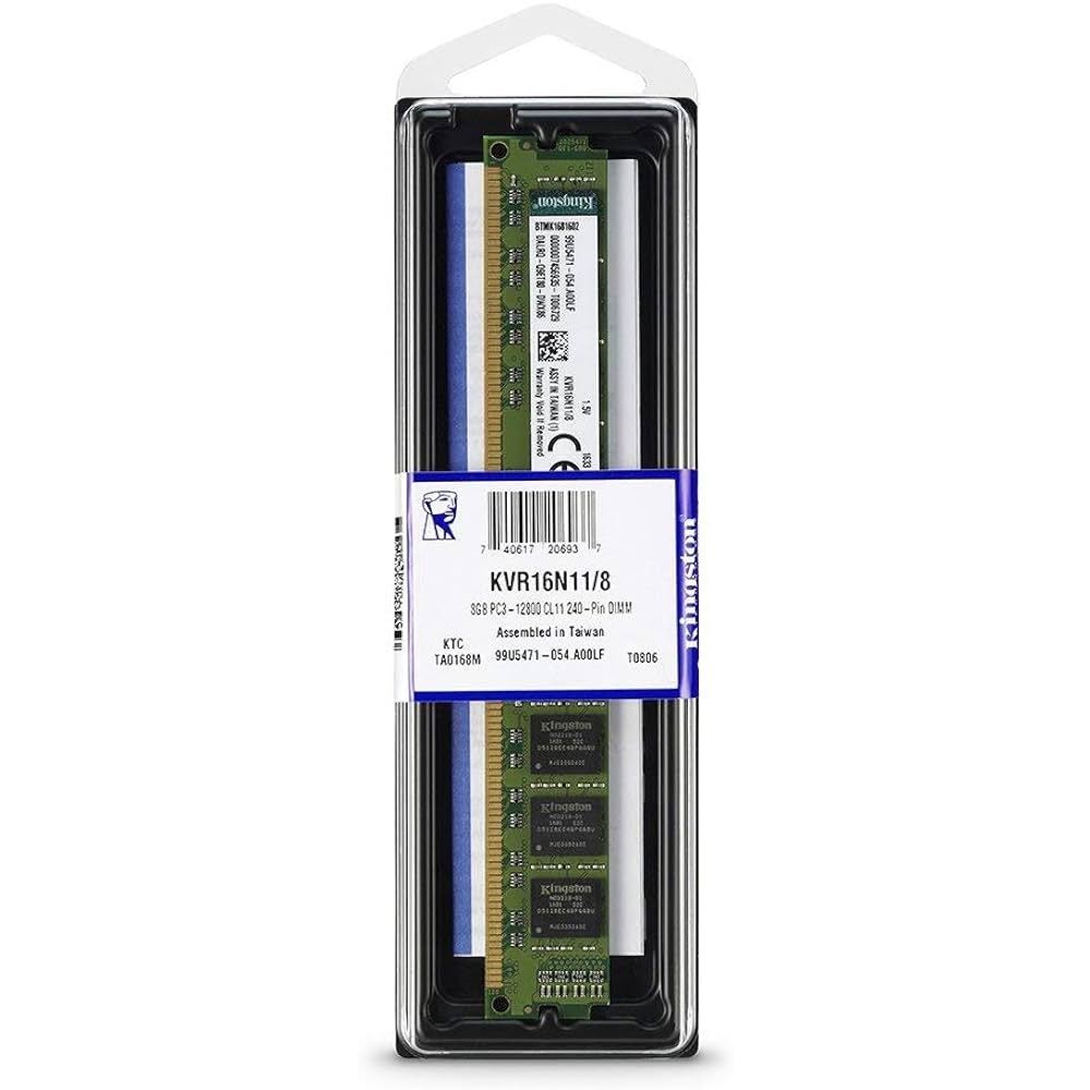 Memória RAM para PC DDR3 8GB 1600MHz Kingston - KVR16N11/8