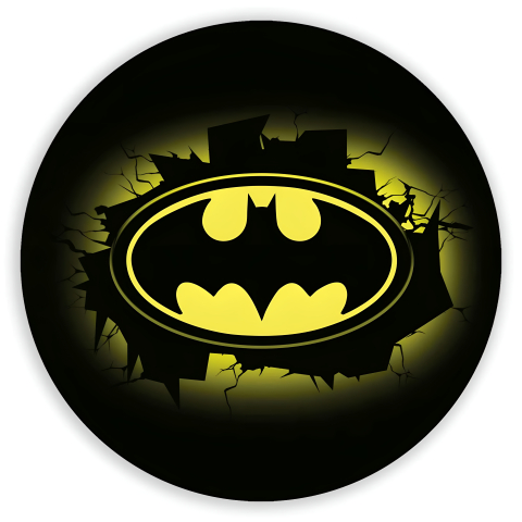 Painel Festa Infantil Redondo Simbolo Batman Black Yellow + Arco, Suporte incluso. Fazemos personalizado com qualquer tema. Confeccionado em Lona fosca, impressão de alta resolução. cenário Circular p/ Decoraçã