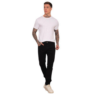 Calça Sarja Masculina Skinny Lycra Color Preta Alleppo Jeans