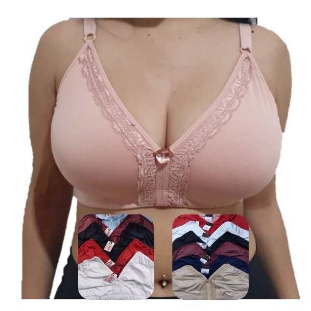 Kit 6 Sutian Tamanho Especial Plus Size Reforçado Sem Bojo Liso Sutiã Sutien Soutian Sutiãs 40 ao 56