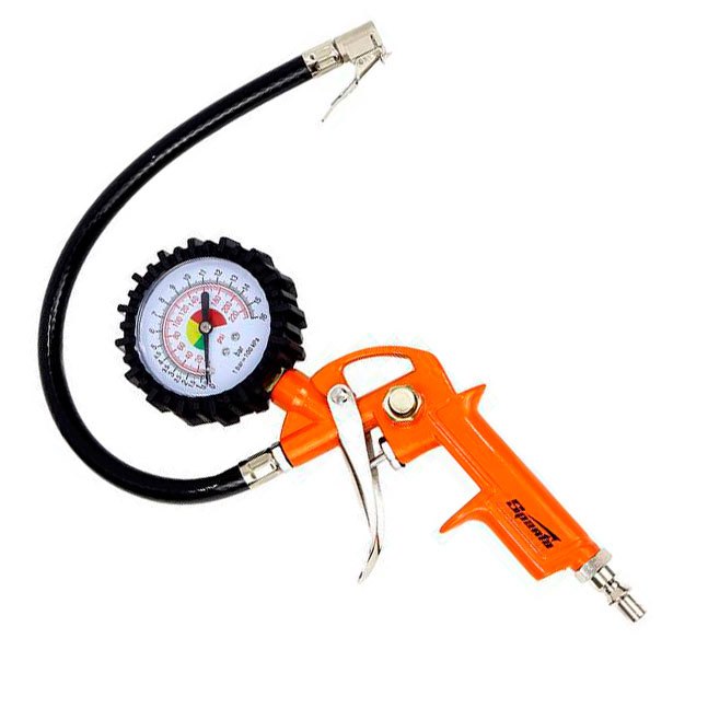 Calibrador para Pneu Manual Profissional C/ Manometro Rosca 1/4 220 Bar