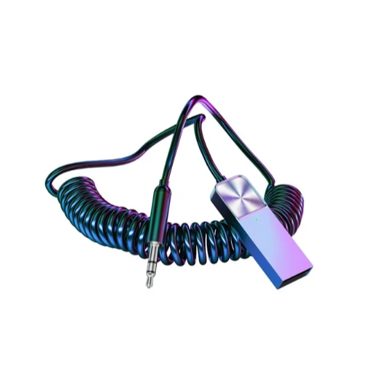 Adaptador Receptor Bluetooth 5.1 de Áudio Sem Fio USB P2 3.5mm Entrada Aux com Microfone p. Carro