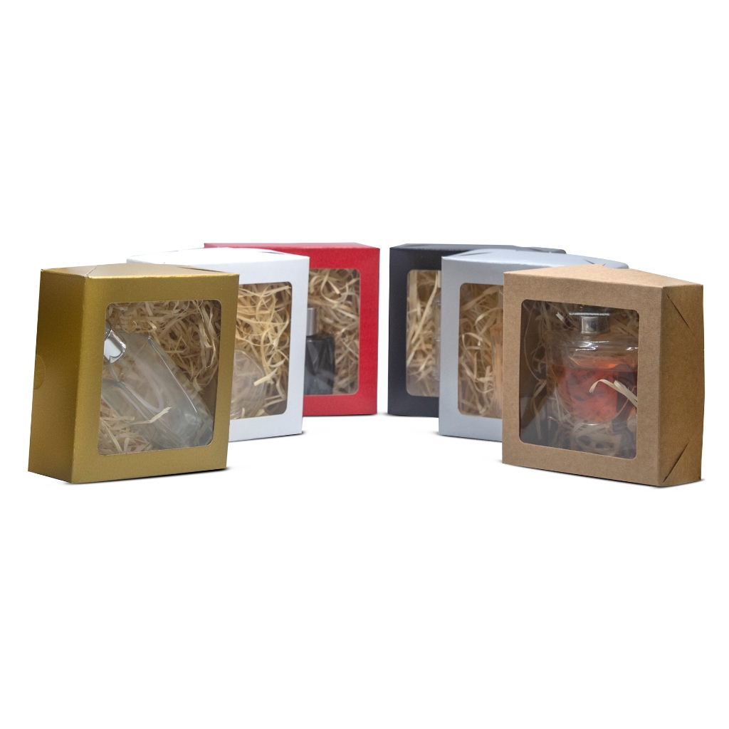 20 Caixas de Papel Cartão ou Kraft Com Visor- 12x12x4 | Para Presentes, Cosméticos ou Artesanatos em Oferta na Shopee