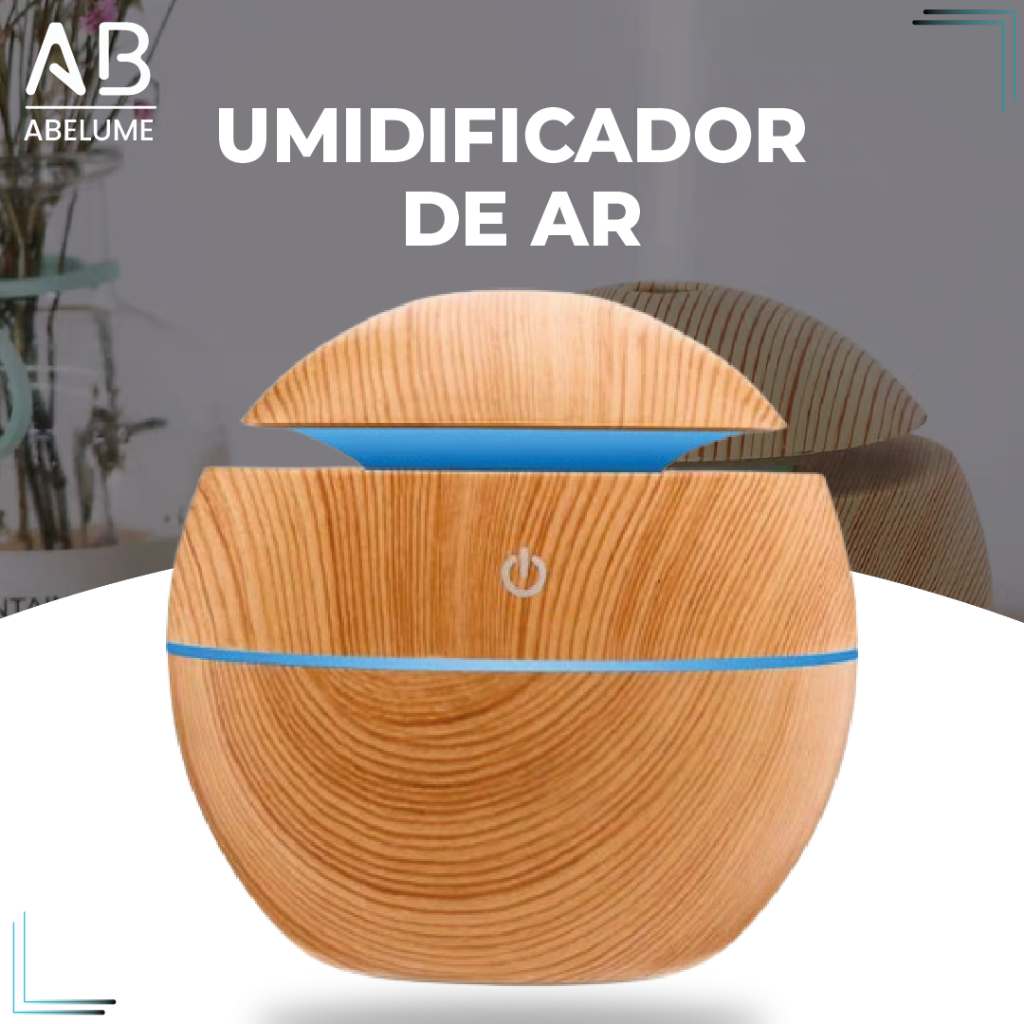 Umidificador Aromatizador Difusor Ultrassônico Luzes Ar130ml Purificador Tipo Madeira Antibactericida em Oferta na Shopee
